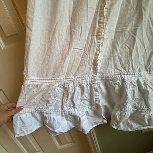 The 1 For U White Ruby Nightgown Vintage Style Embroidery Cotton Nightdress Midi - Picture 5 of 6